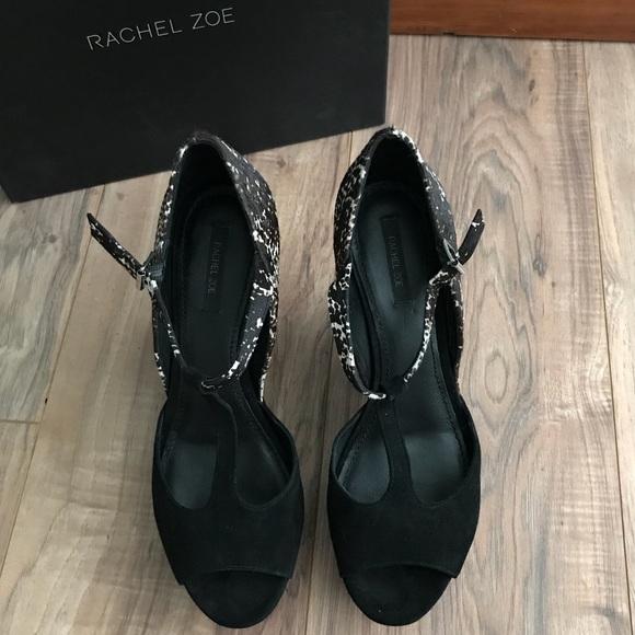 Rachel Zoe Frankie T-Strap Calf Hair Wedge - Picture 5 of 6